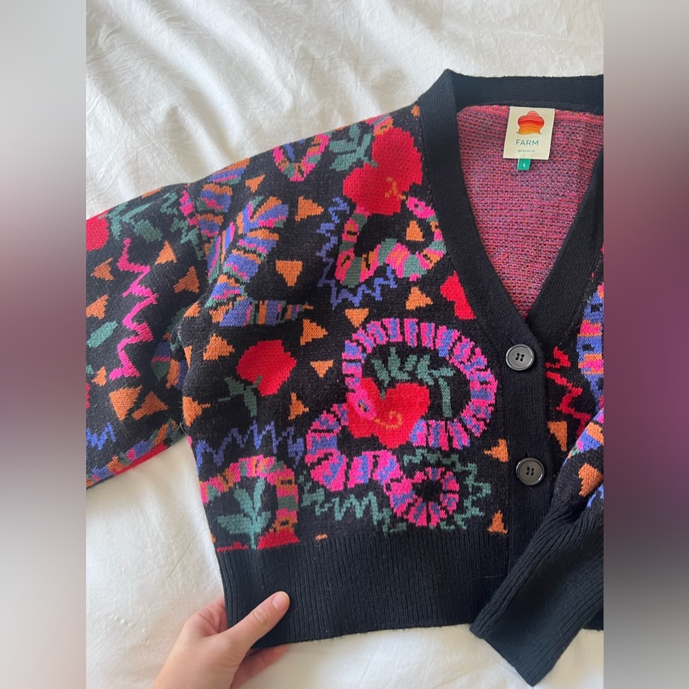FARM Rio Black Jungle Fruits Cardigan - Picture 2 of 4